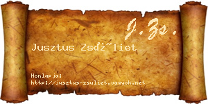 Jusztus Zsüliet névjegykártya